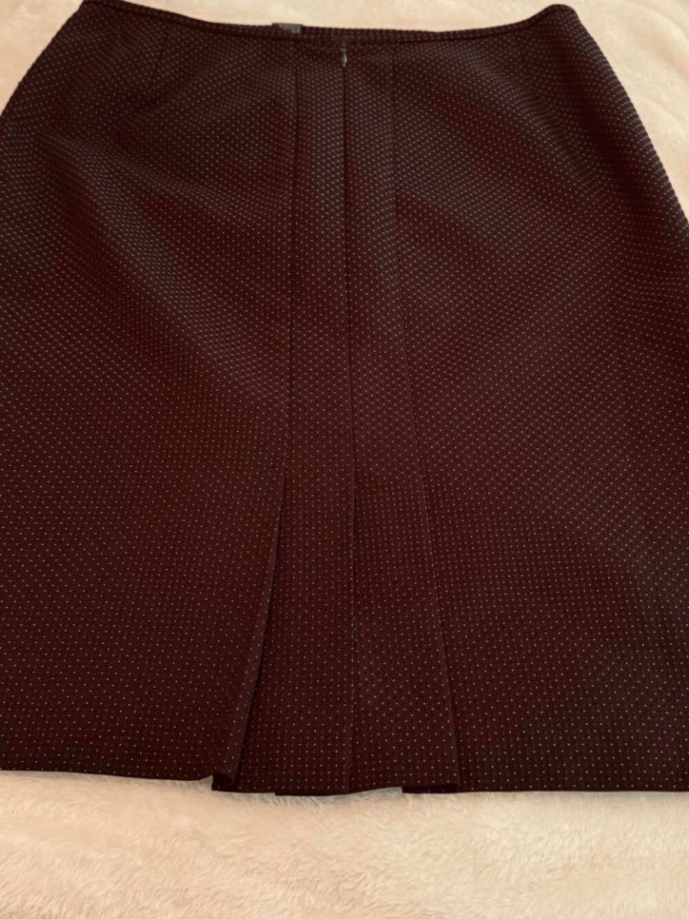 Women's Black Pin Dot Peplum Skirt Set with White Trim - Picture 10 of 16